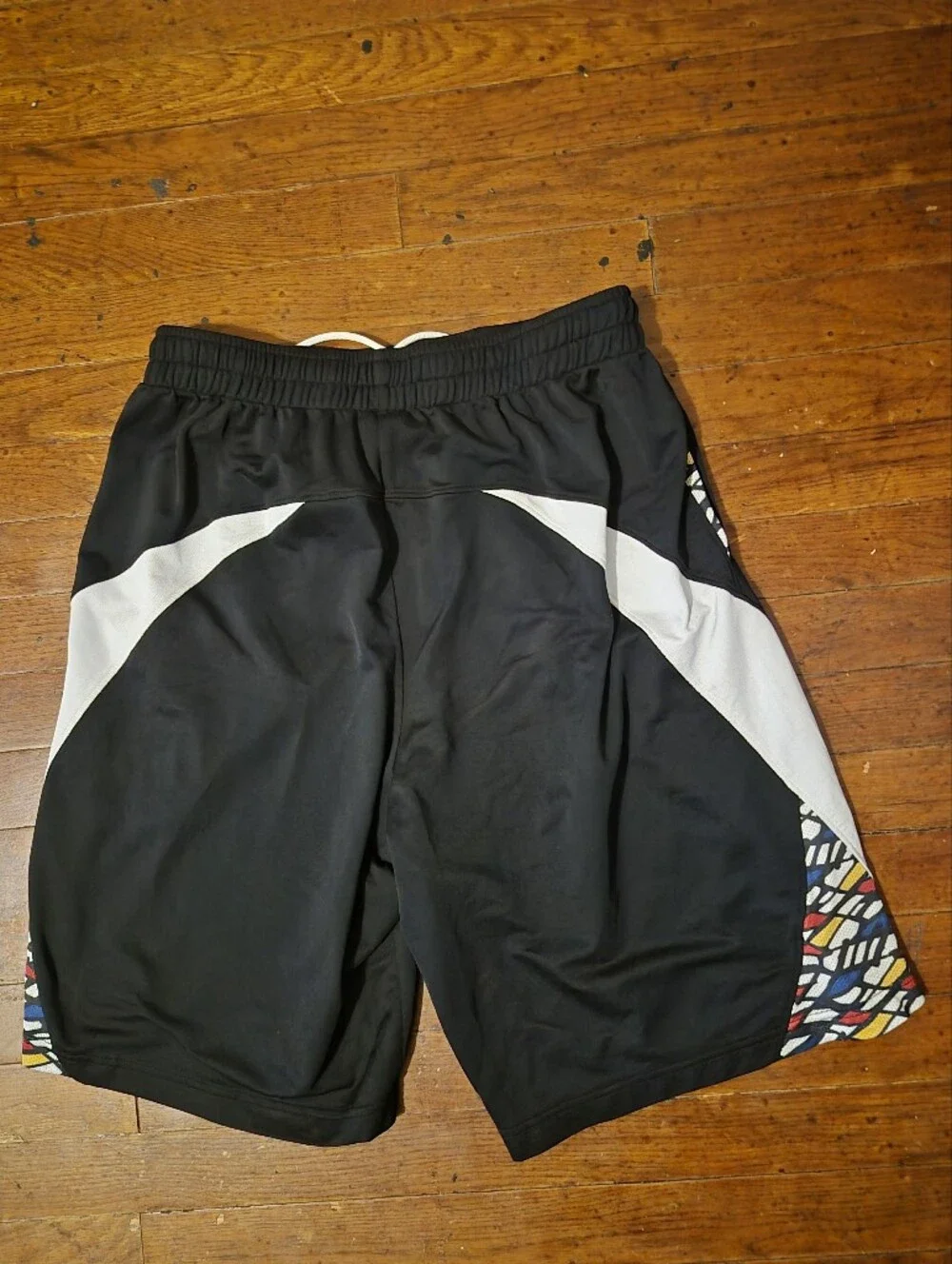 Jordan Black & White Men's Sz L Athletic Basketball Shorts with Multicolor Trim